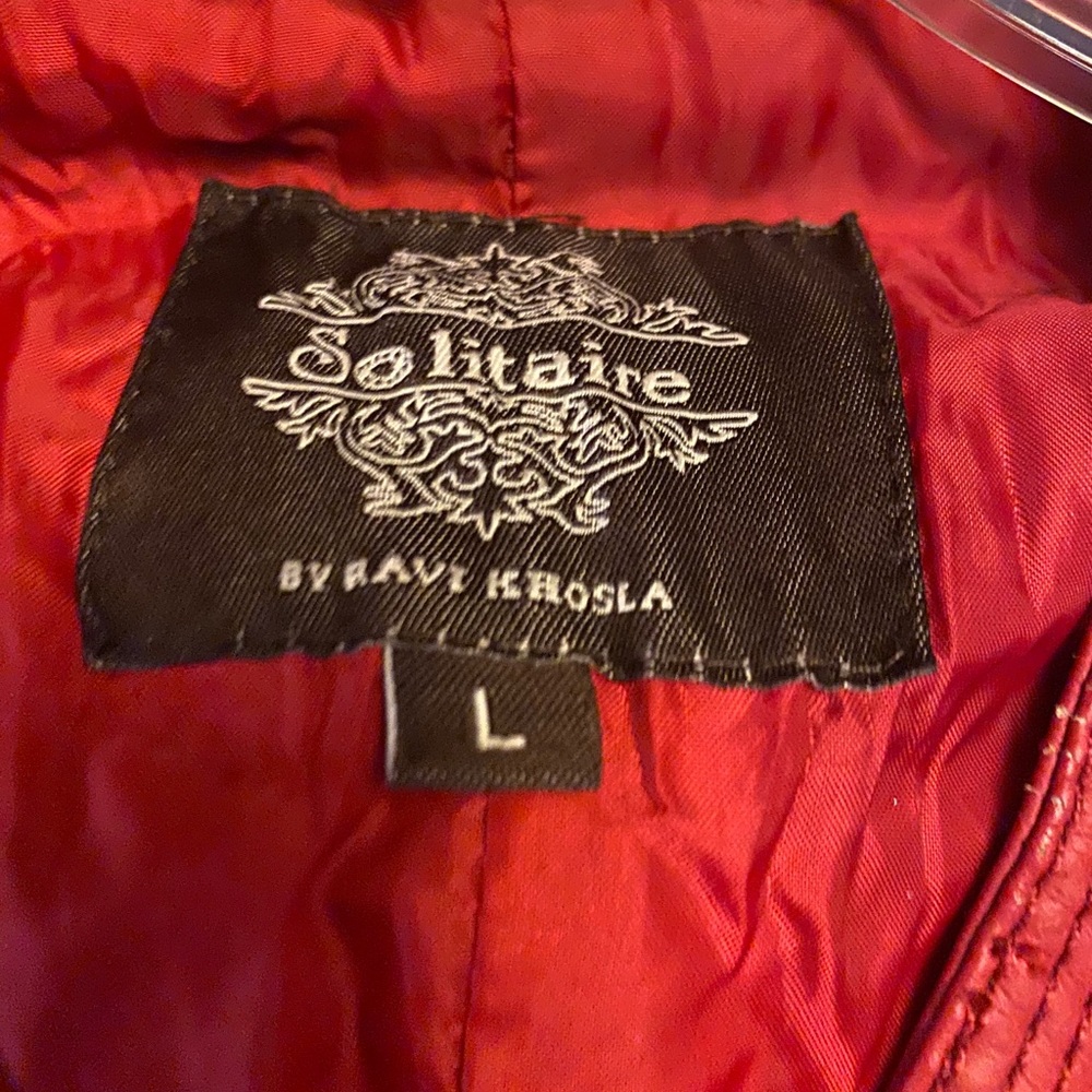 Red leather jacket. - Picture 3 of 7
